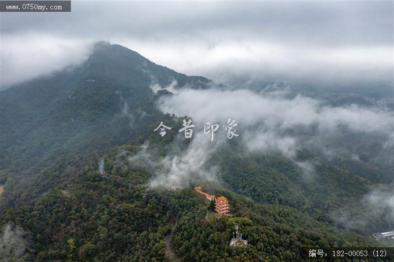 圭峰山碧霞楼 _航拍,旅游景点