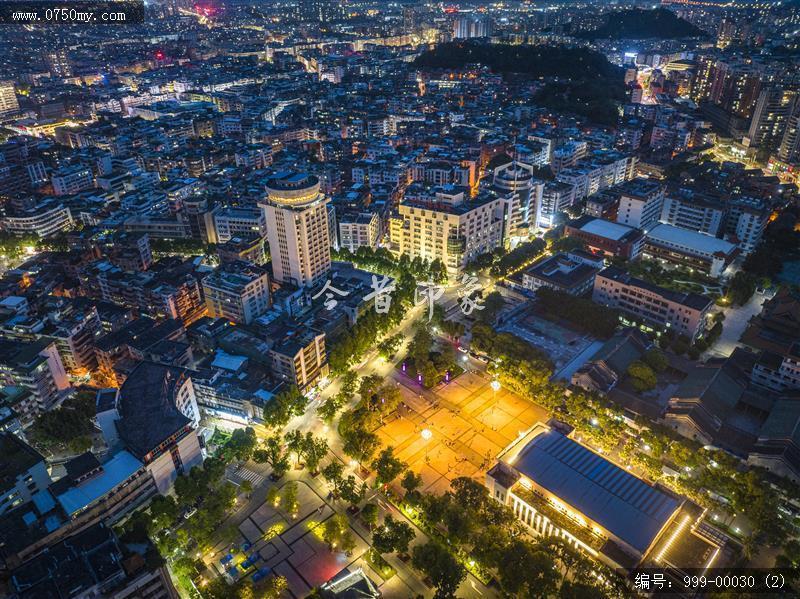 航拍21层夜景_航拍,城市景色,地标