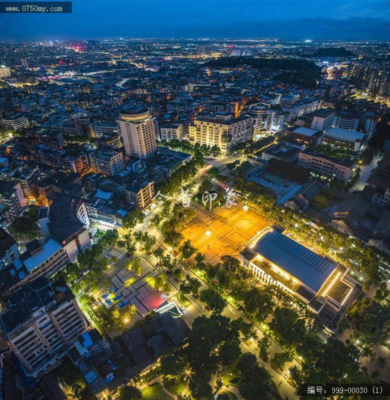 航拍21层夜景_航拍,城市景色,地标